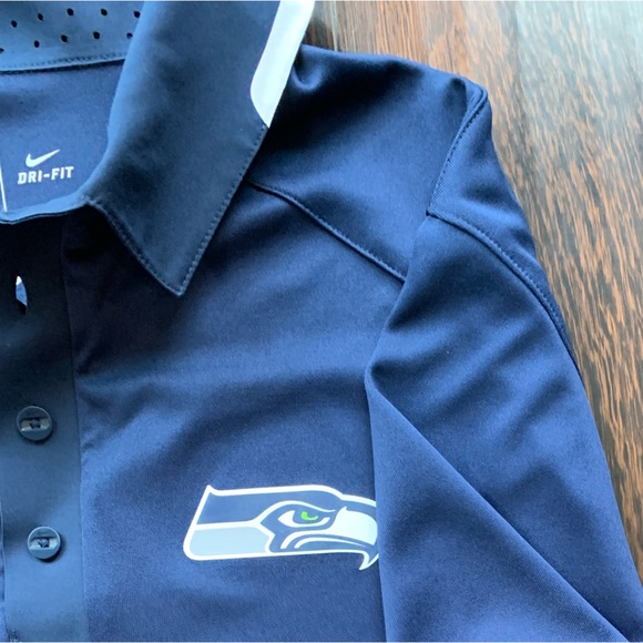 Nike Dri-Fit Seattle Seahawks navy polo men’s LG. - Picture 5 of 7